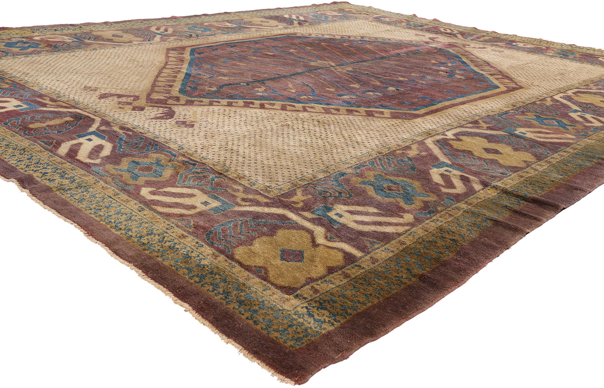 9 x 11 Plum Antique Persian Khotan Rug 79303