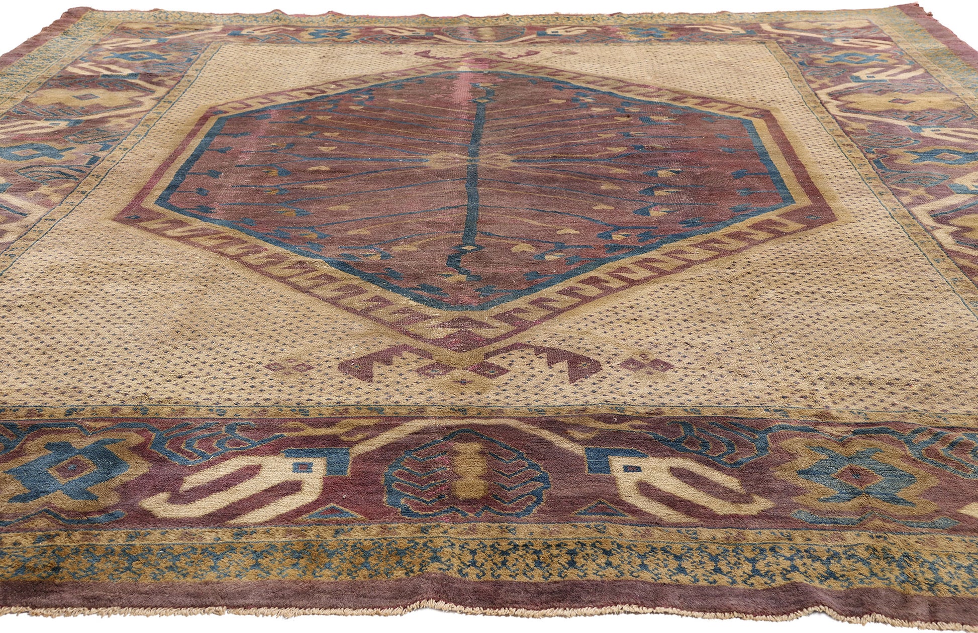 9 x 11 Plum Antique Persian Khotan Rug 79303