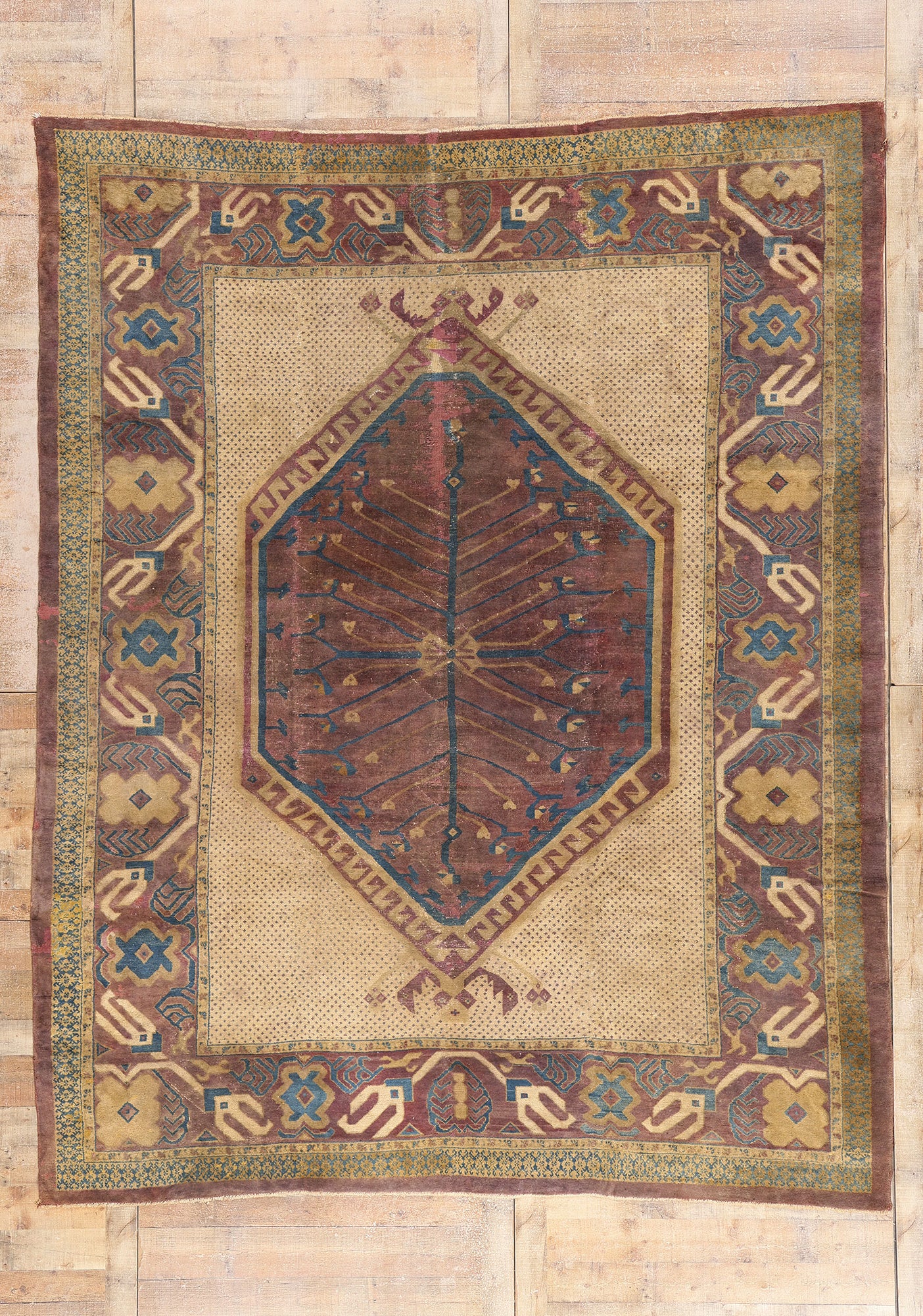 9 x 11 Plum Antique Persian Khotan Rug 79303