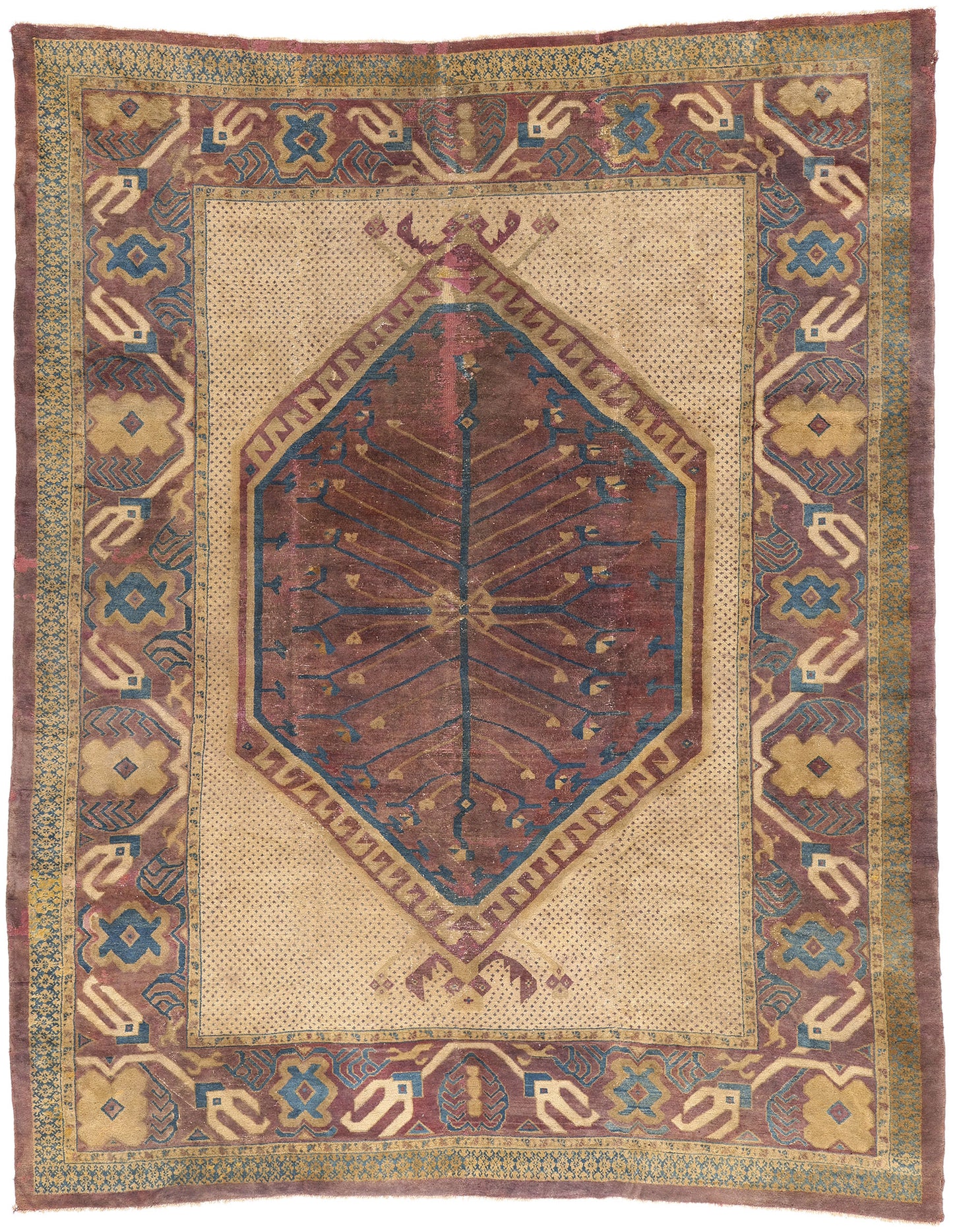 9 x 11 Plum Antique Persian Khotan Rug 79303