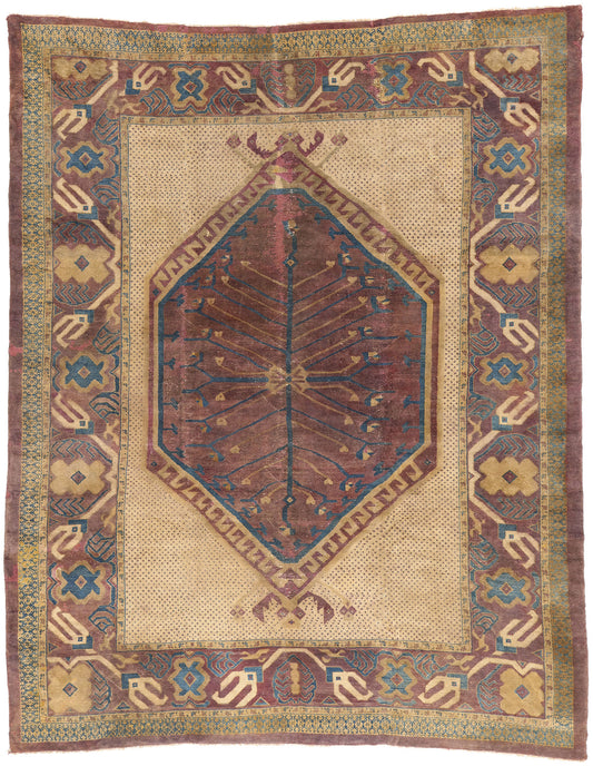 9 x 11 Plum Antique Persian Khotan Rug 79303