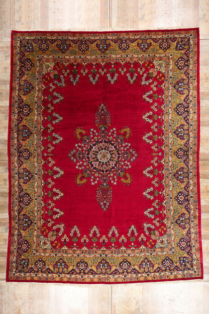 13 x 17 Antique Red Persian Mashhad Rug 79183