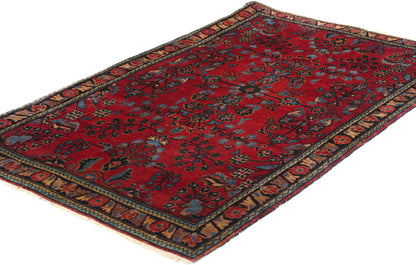 2 x 4 Antique Red Persian Sarouk Rug 79010