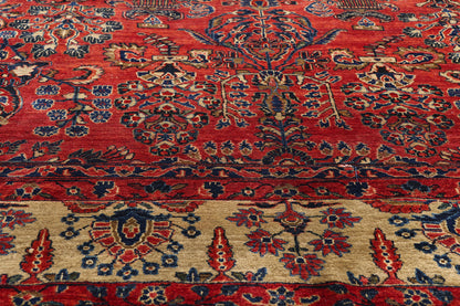 9 x 16 Antique Red Persian Sarouk Rug 79222