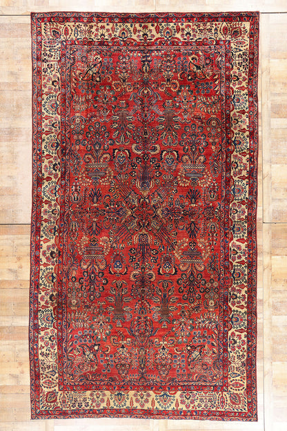 9 x 16 Antique Red Persian Sarouk Rug 79222
