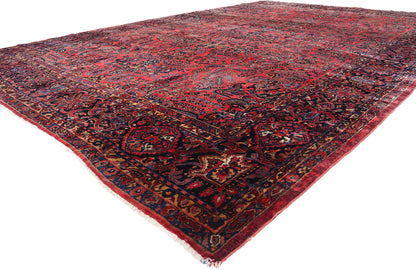 13 x 19 Antique Red Persian Sarouk Rug 79124