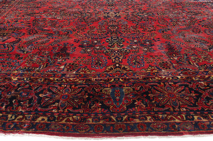 13 x 19 Antique Red Persian Sarouk Rug 79124