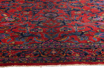 9 x 11 Antique Red Persian Mohajeran Sarouk Rug 79263