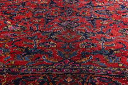 9 x 11 Antique Red Persian Mohajeran Sarouk Rug 79263