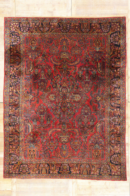 9 x 11 Antique Red Persian Sarouk Rug 79225