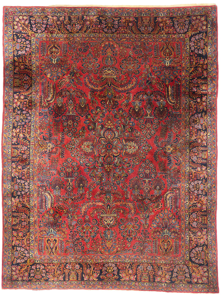 9 x 11 Antique Red Persian Sarouk Rug 79225