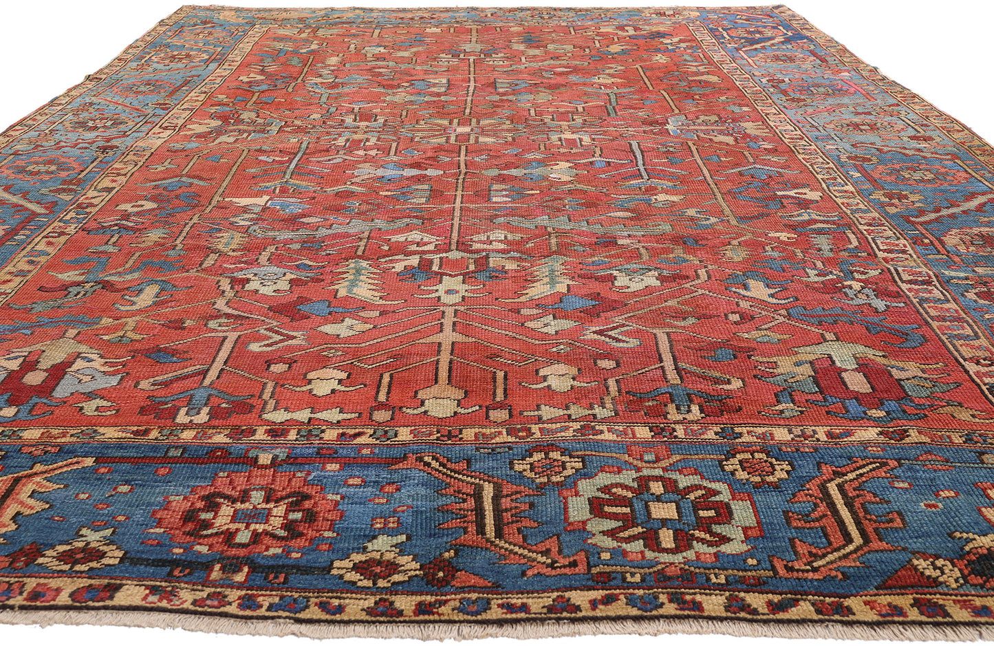 8 x 12 Red Antique Persian Serapi Rug 61530