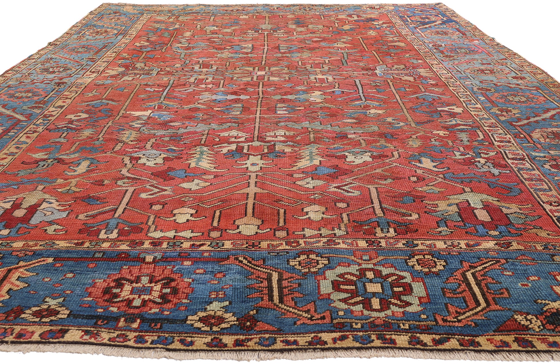 8 x 12 Red Antique Persian Serapi Rug 61530