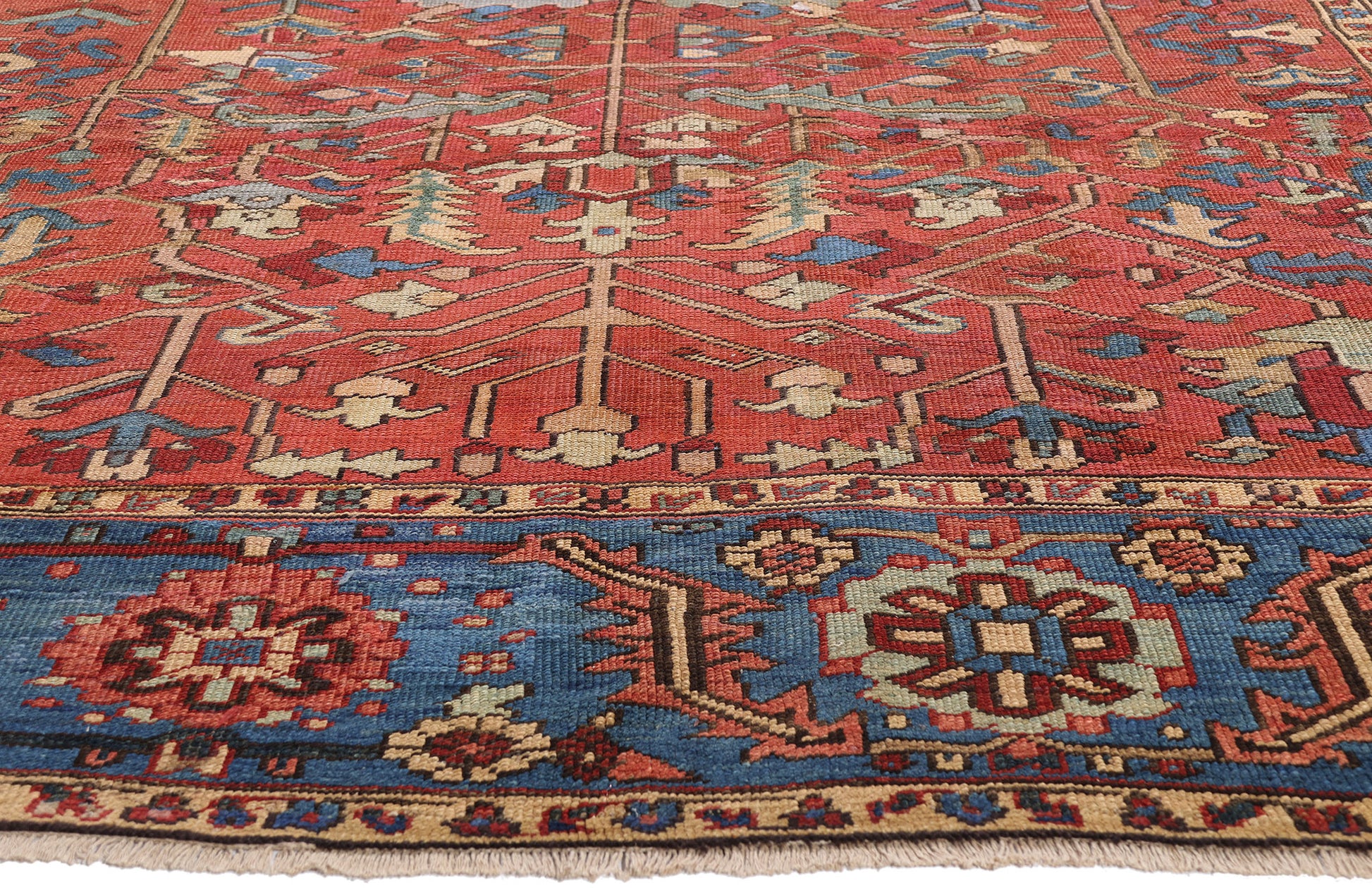 8 x 12 Red Antique Persian Serapi Rug 61530