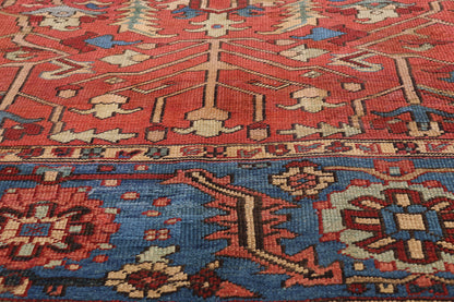 8 x 12 Red Antique Persian Serapi Rug 61530