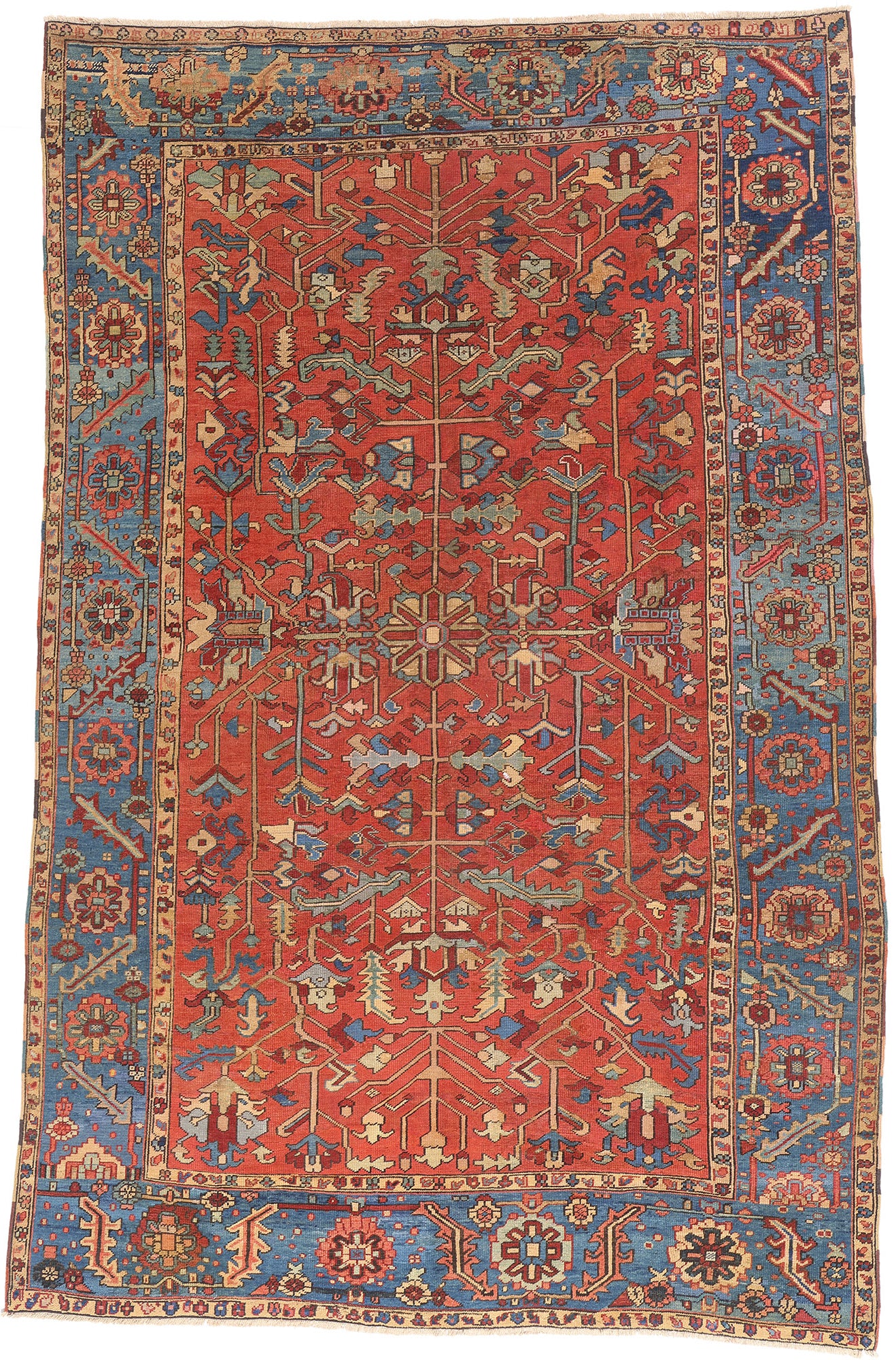 8 x 12 Red Antique Persian Serapi Rug 61530