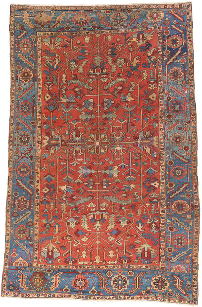 8 x 12 Red Antique Persian Serapi Rug 61530