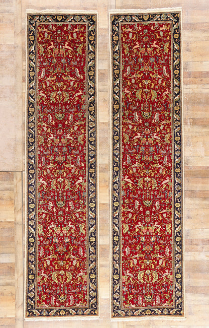 3 x 13 Antique Red Persian Tabriz Rug 90033
