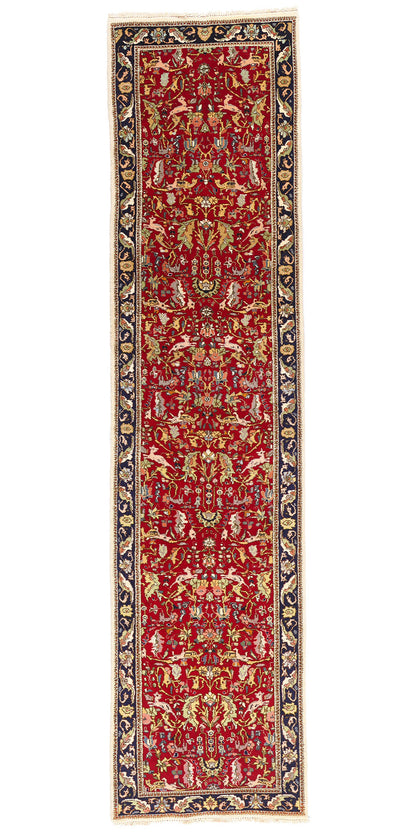 3 x 13 Antique Red Persian Tabriz Rug 90033