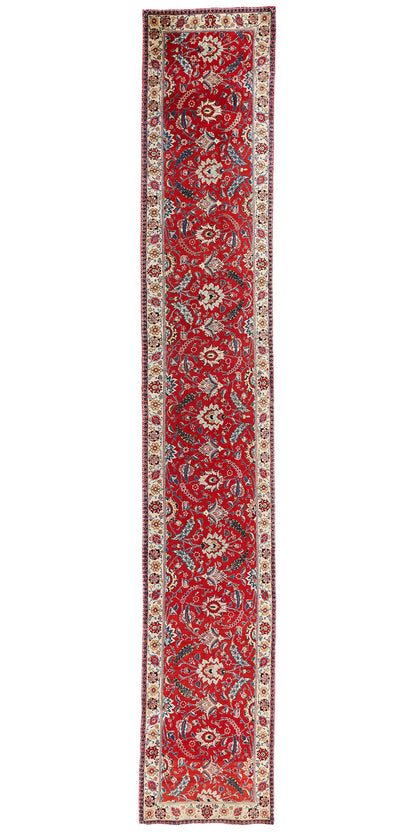 3 x 19 Antique Red Persian Tabriz Rug 90036