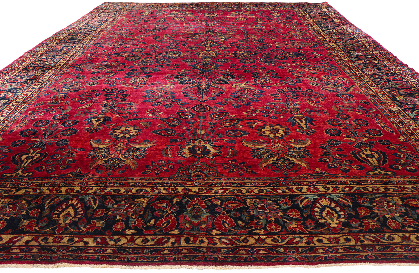 10 x 16 Antique Persian Sarouk Rug 78983