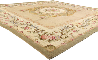 12 x 13 - Brown Antique Spanish Savonnerie Rug - 72167