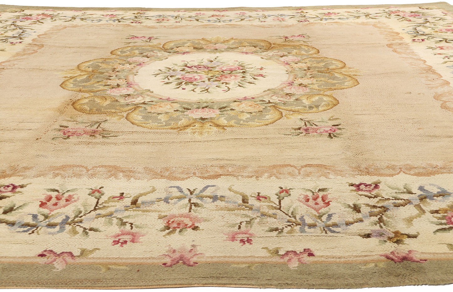 12 x 13 - Brown Antique Spanish Savonnerie Rug - 72167