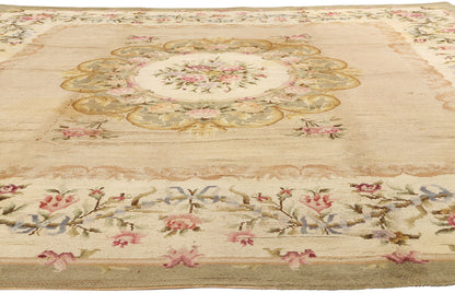 12 x 13 - Brown Antique Spanish Savonnerie Rug - 72167