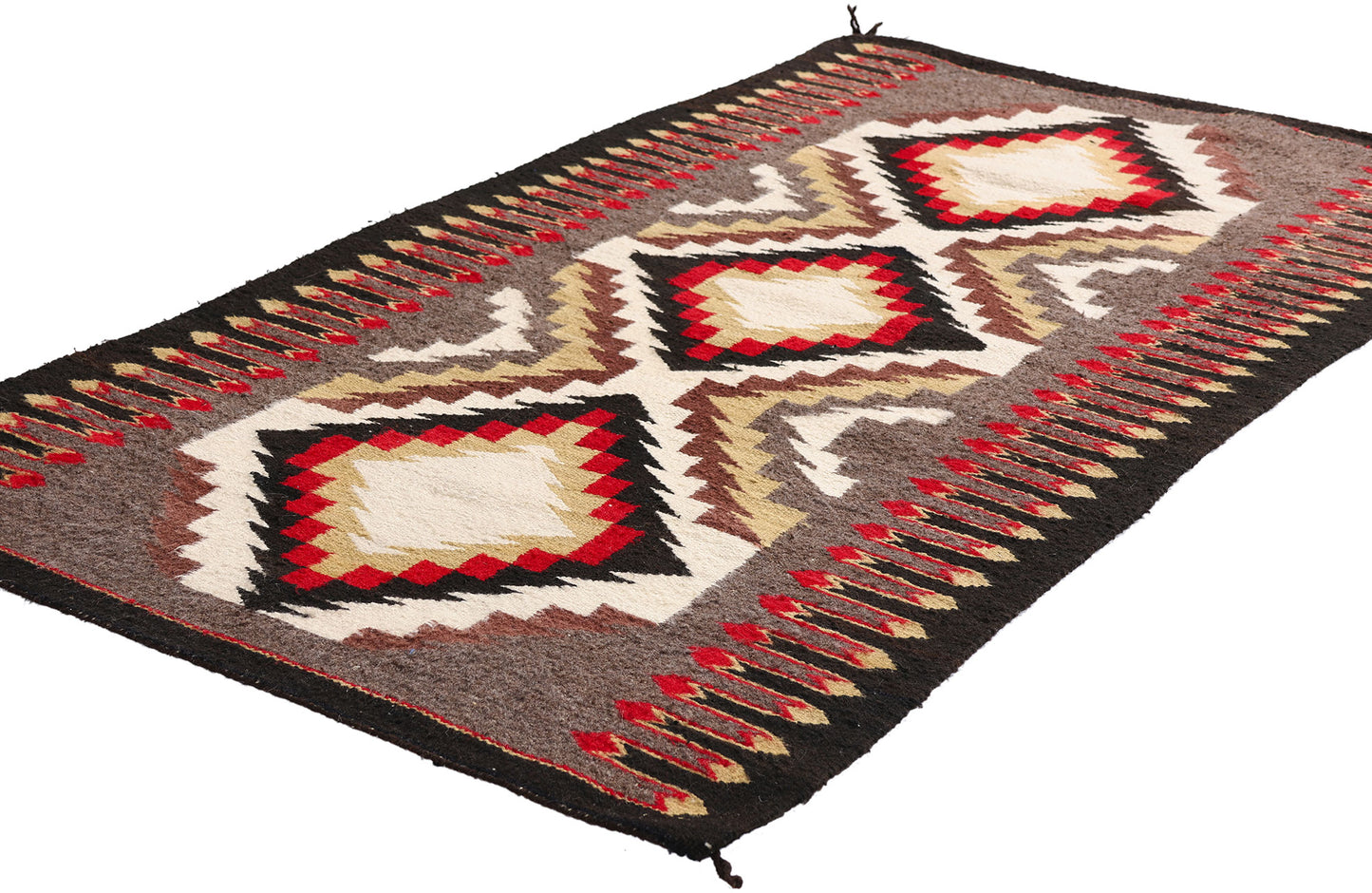 3 x 5 Earth-Tone Antique Teec Noc Pos Navajo Rug 79298