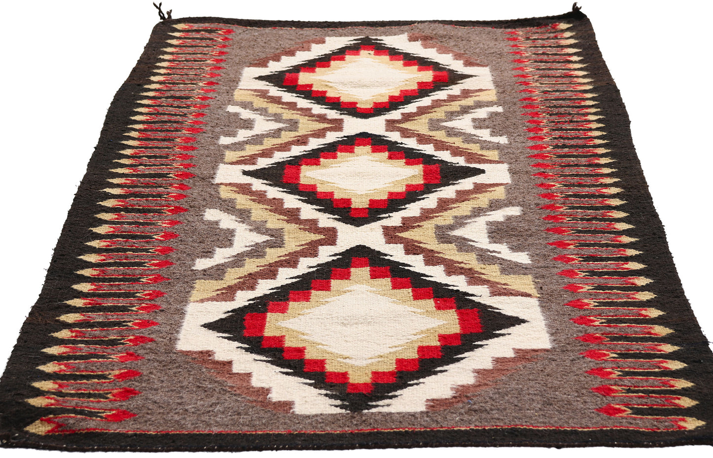 3 x 5 Earth-Tone Antique Teec Noc Pos Navajo Rug 79298