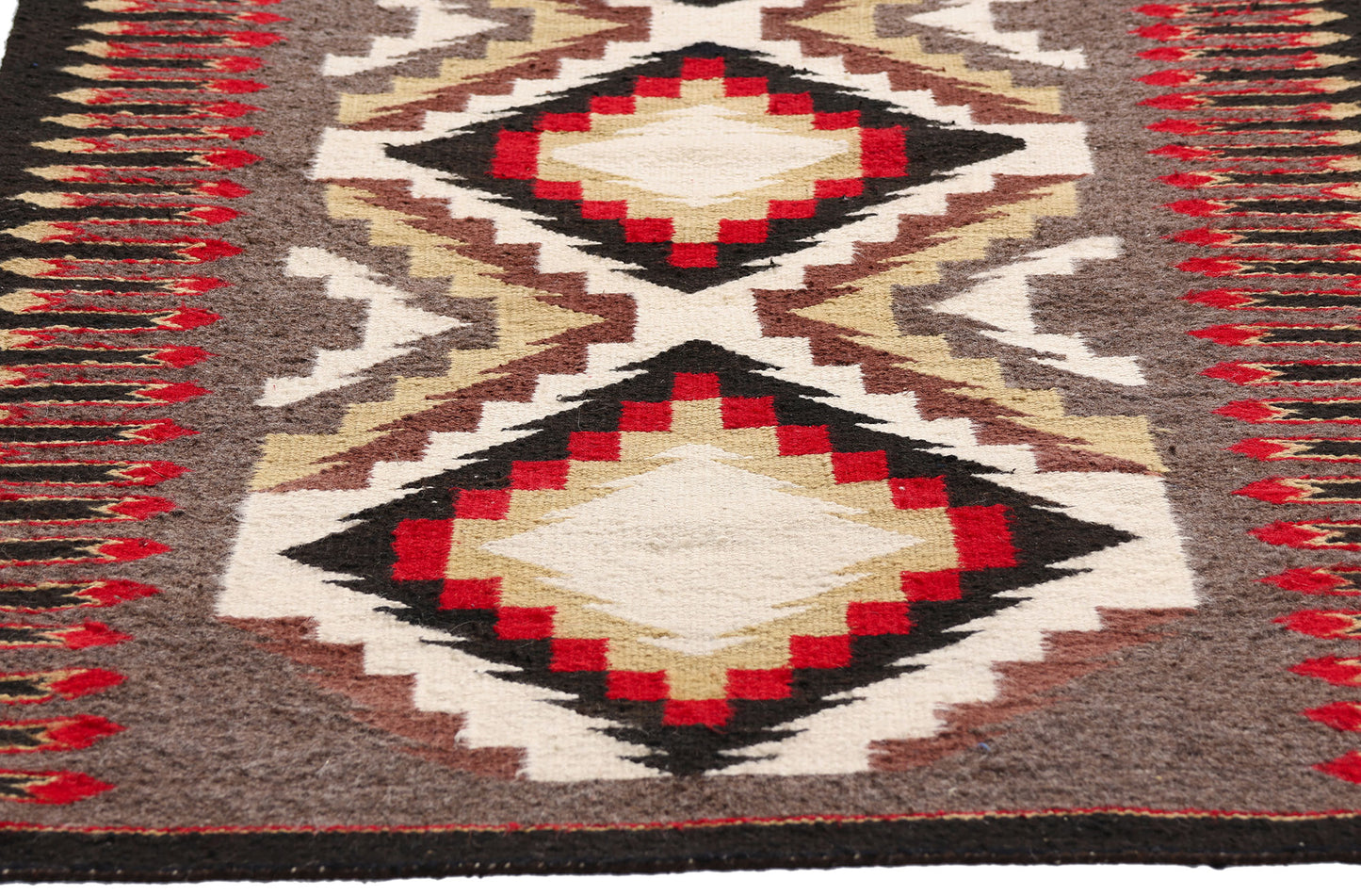 3 x 5 Earth-Tone Antique Teec Noc Pos Navajo Rug 79298