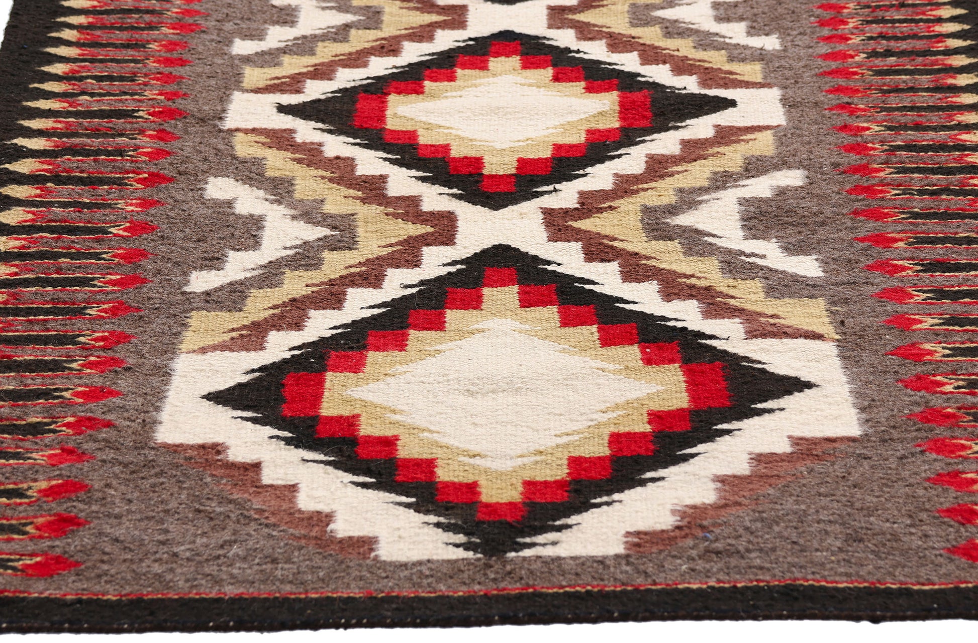 3 x 5 Earth-Tone Antique Teec Noc Pos Navajo Rug 79298