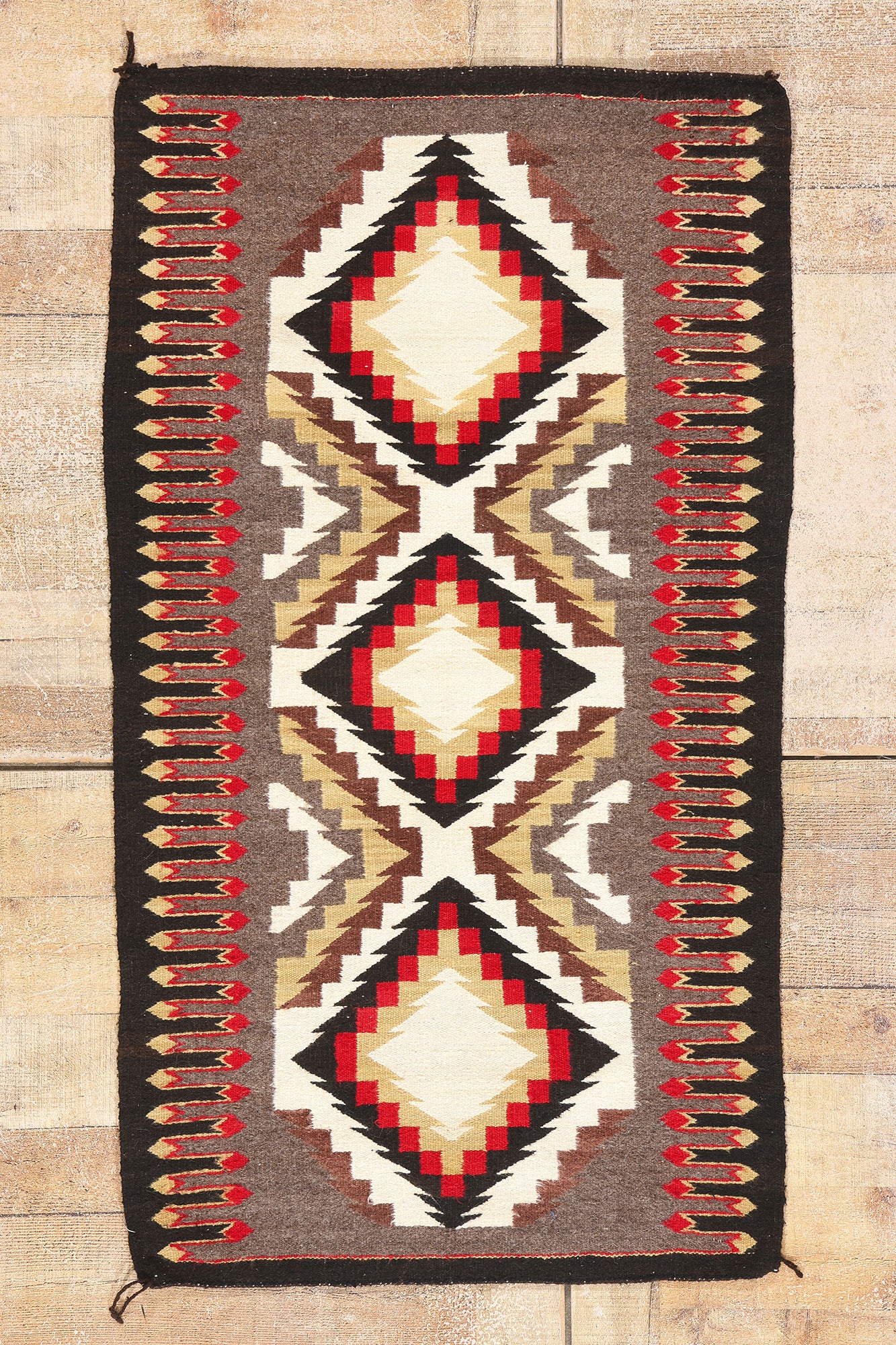 3 x 5 Earth-Tone Antique Teec Noc Pos Navajo Rug 79298