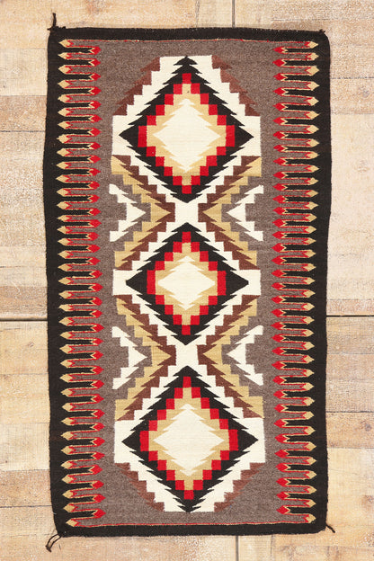 3 x 5 Earth-Tone Antique Teec Noc Pos Navajo Rug 79298
