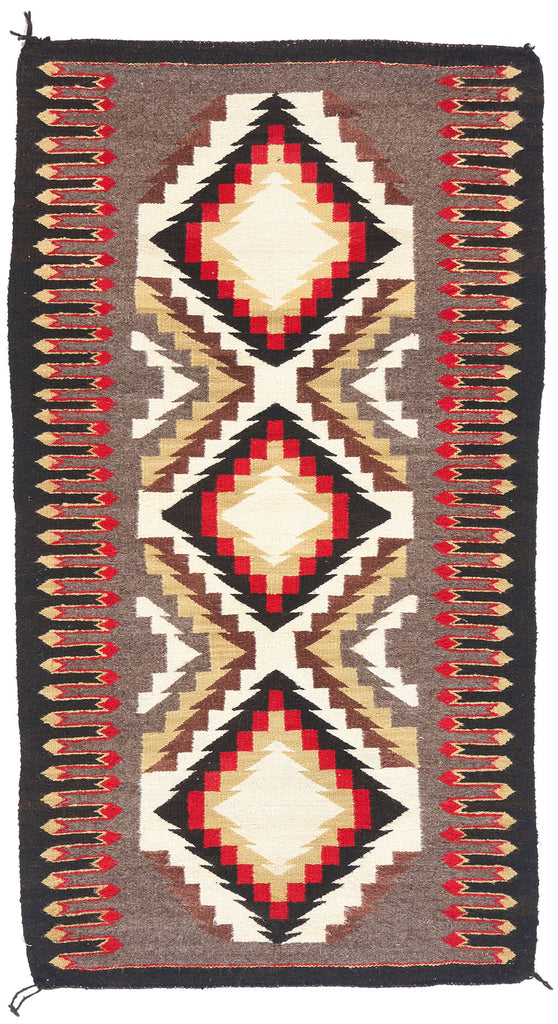 3 x 5 Earth-Tone Antique Teec Noc Pos Navajo Rug 79298