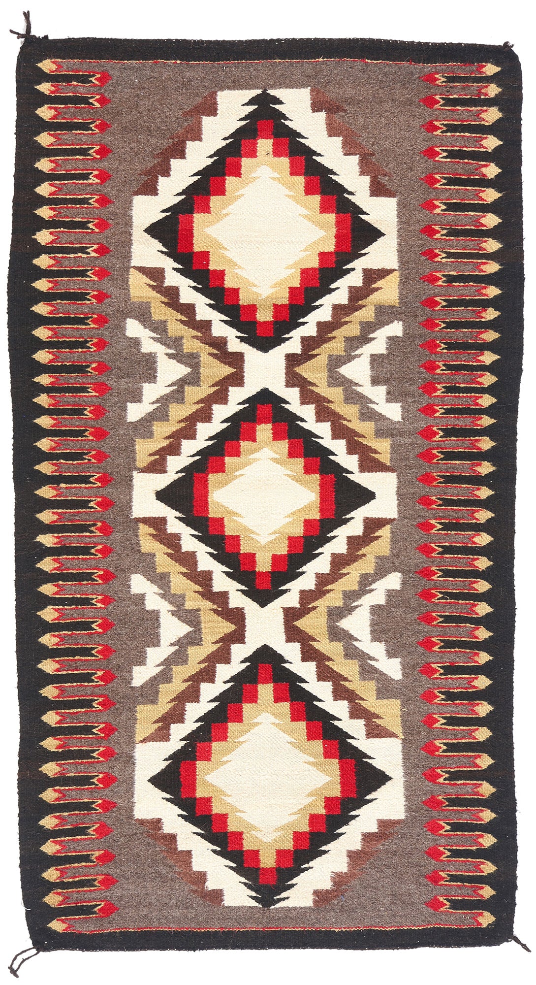3 x 5 Earth-Tone Antique Teec Noc Pos Navajo Rug 79298