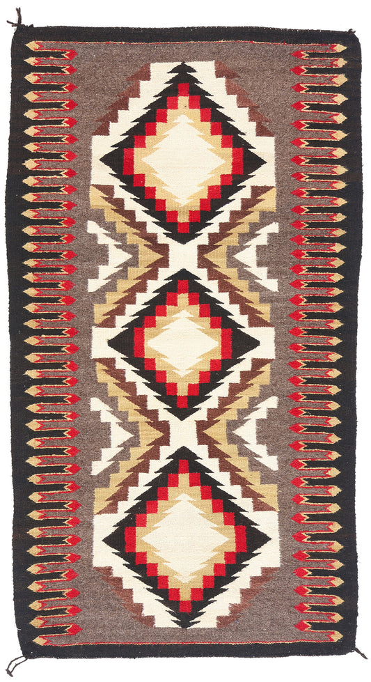 3 x 5 Earth-Tone Antique Teec Noc Pos Navajo Rug 79298