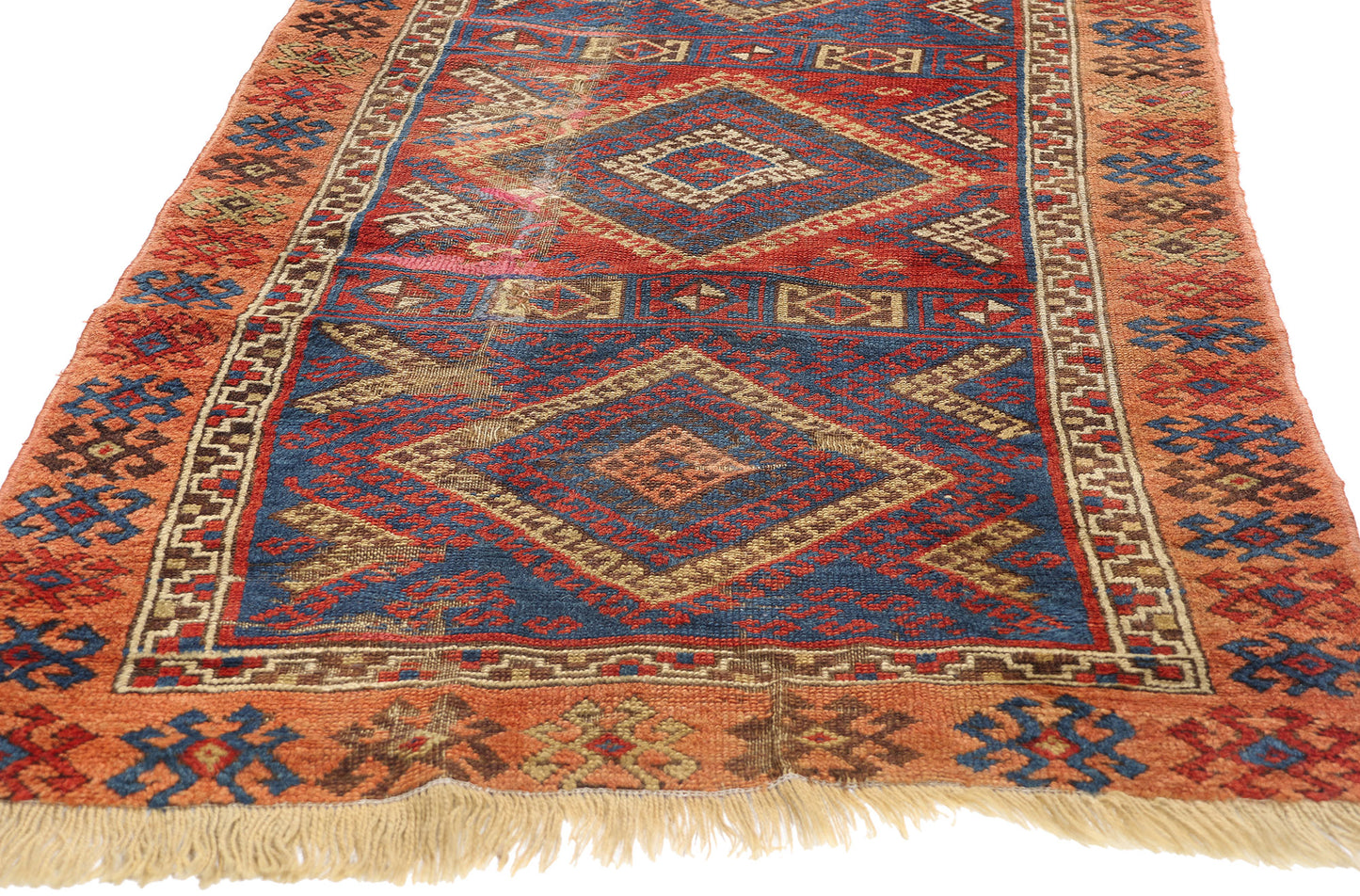 3 x 8 Antique Tribal Turkish Yuruk Rug 78935