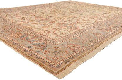11 x 14 - Beige Antique Turkish Oushak Rug - 74250
