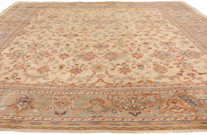 11 x 14 - Beige Antique Turkish Oushak Rug - 74250