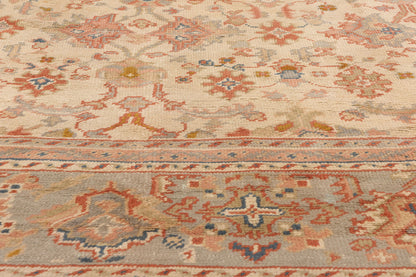11 x 14 - Beige Antique Turkish Oushak Rug - 74250