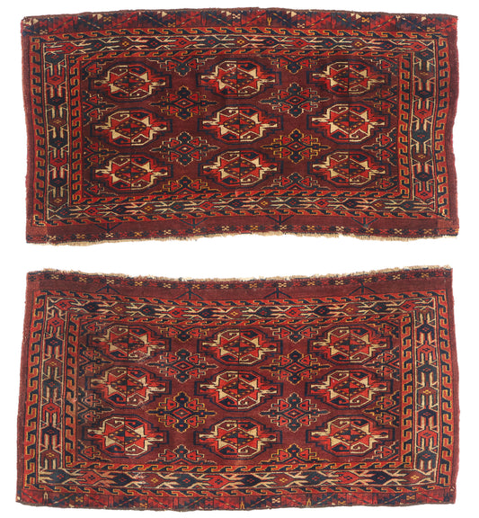 2 x 4 Red Antique Afghan Turkmen Chuval Bag 79342
