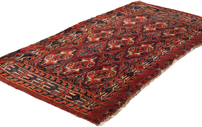 2 x 4 Red Antique Afghan Turkmen Chuval Bag 79342