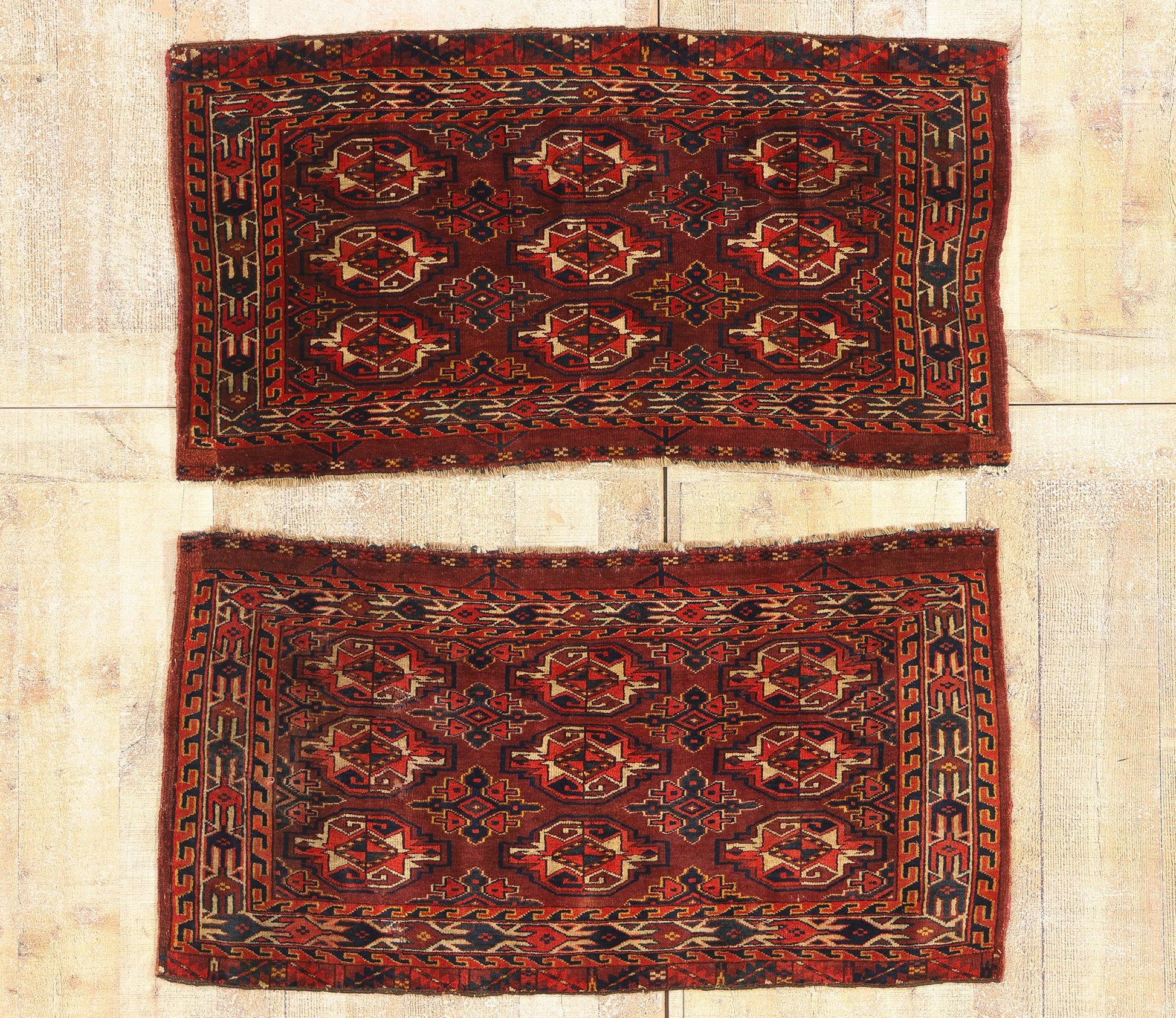 2 x 4 Red Antique Afghan Turkmen Chuval Bag 79343