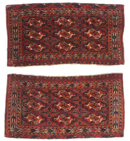2 x 4 Red Antique Afghan Turkmen Chuval Bag 79343