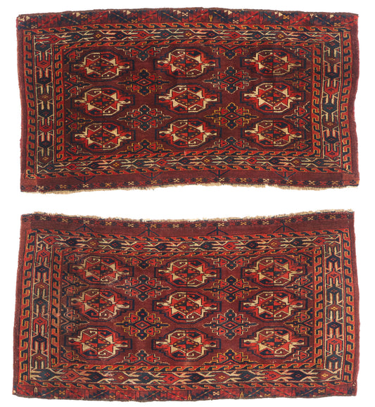 2 x 4 Red Antique Afghan Turkmen Chuval Bag 79343