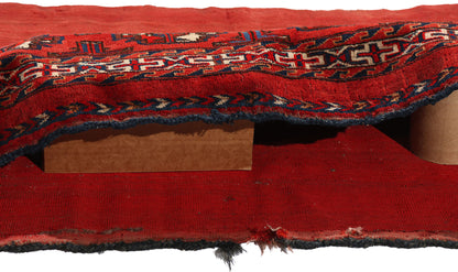 2 x 4 Antique Turkmen Chuval Bag Face Rug 79341