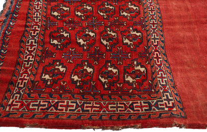 2 x 4 Antique Turkmen Chuval Bag Face Rug 79341