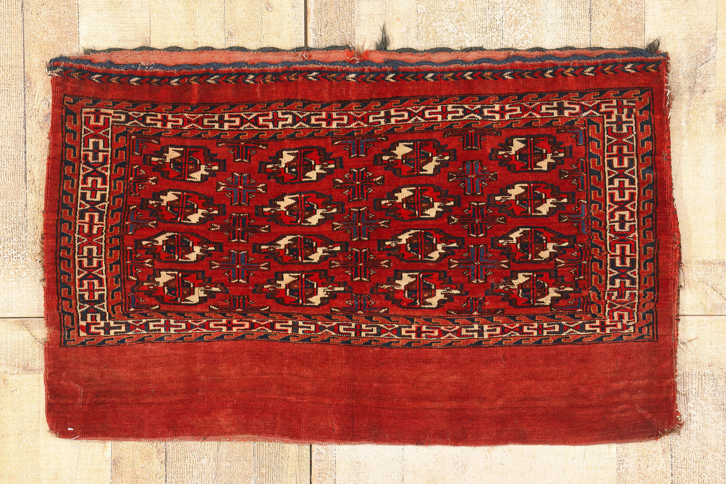 2 x 4 Antique Turkmen Chuval Bag Face Rug 79341