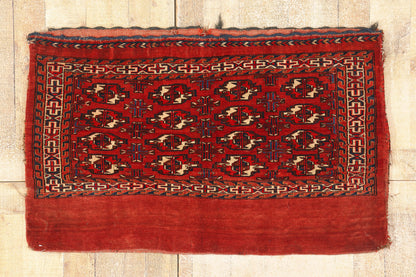 2 x 4 Antique Turkmen Chuval Bag Face Rug 79341